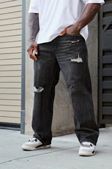 6025 - Straight Fit Ripped Jeans